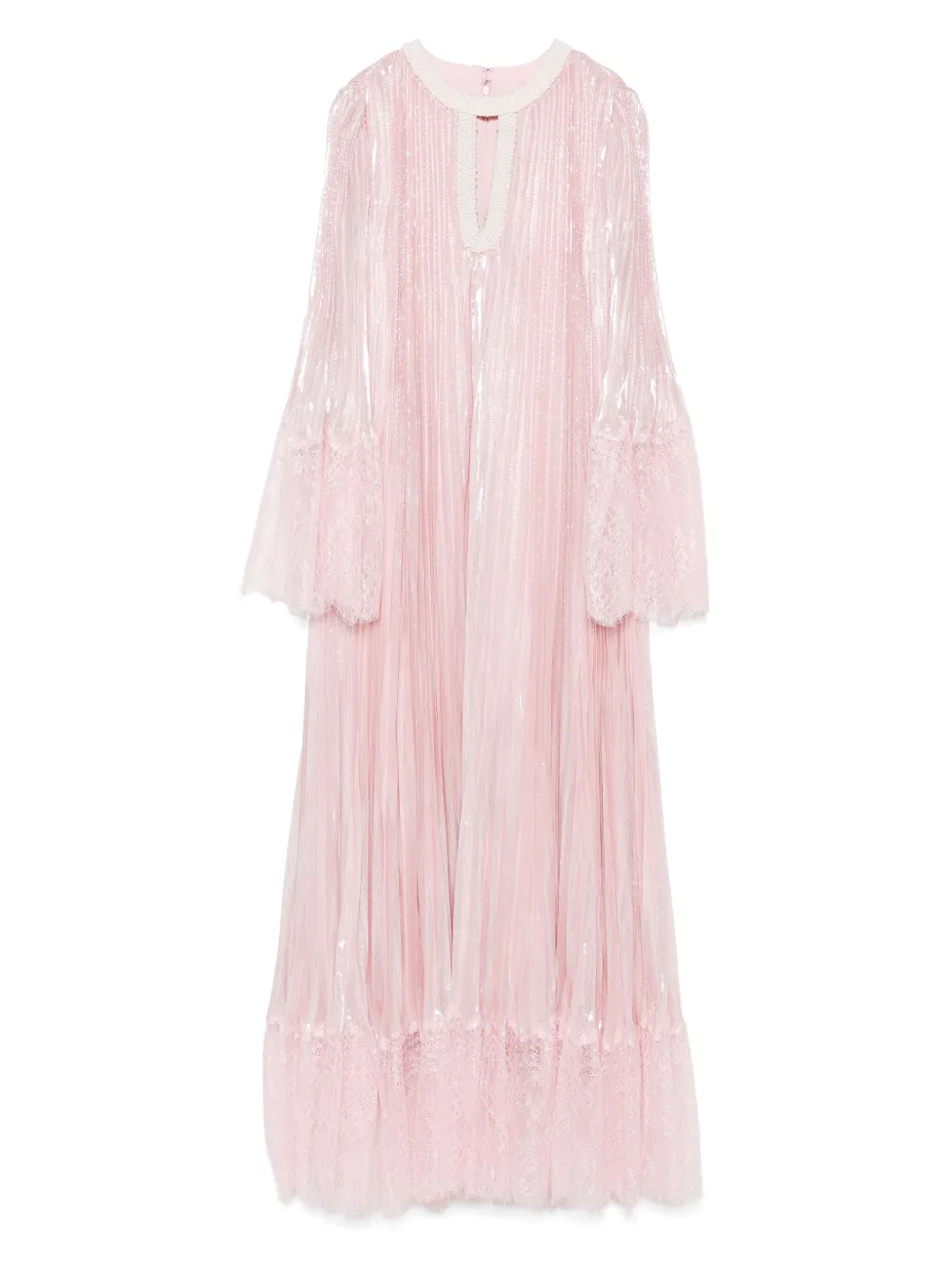 Self-Portrait metallic-effect maxi dress | Pink | Image 1