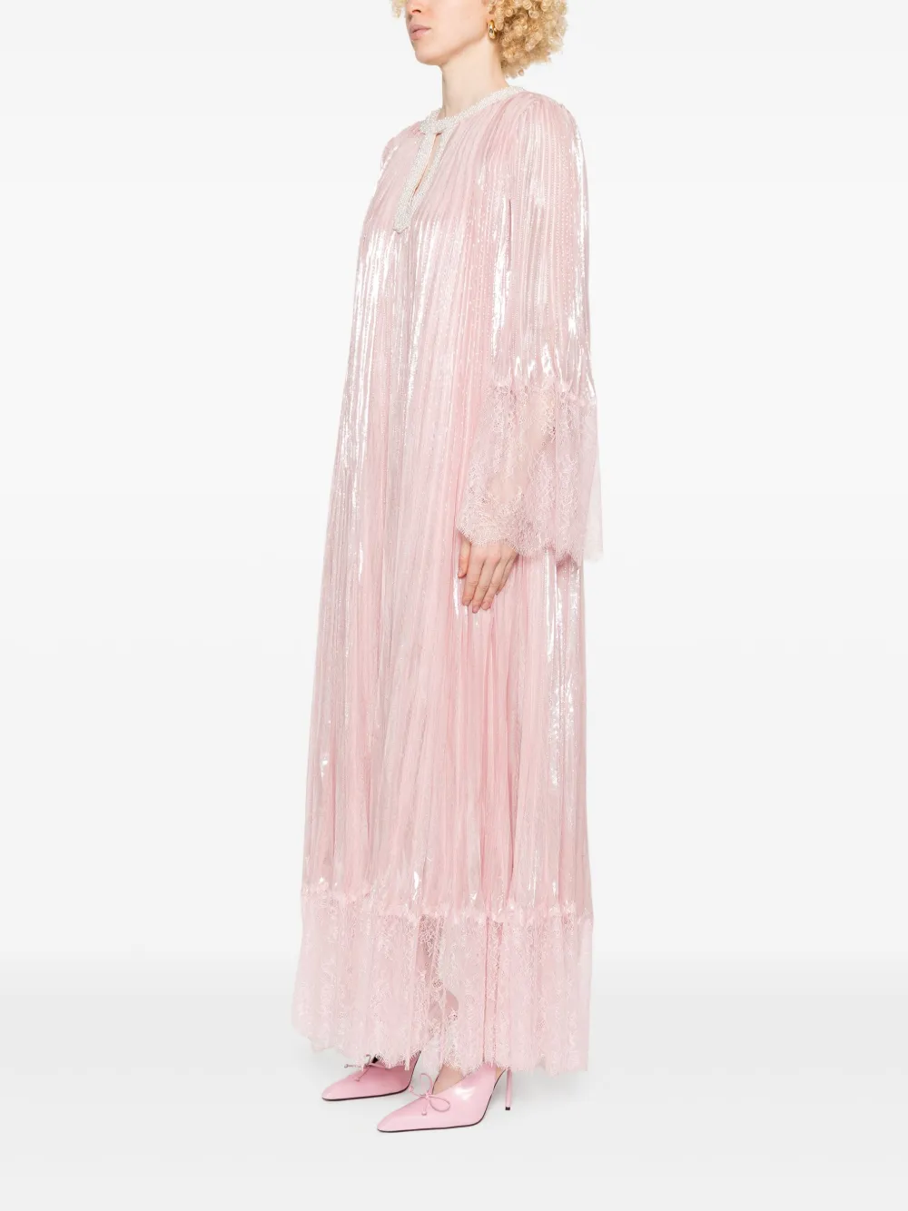 SELF-PORTRAIT METALLIC-EFFECT MAXI DRESS 