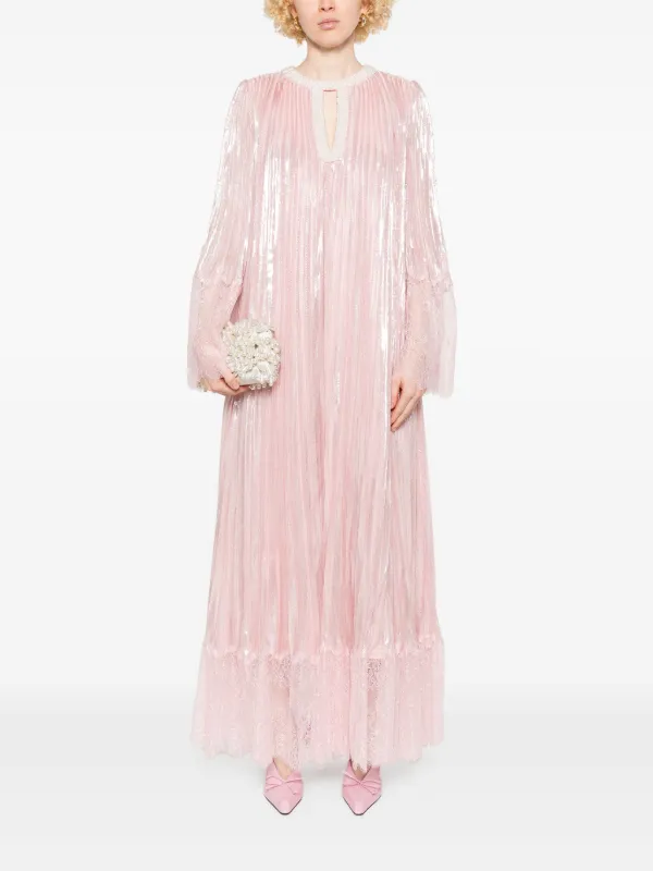 【大人気】SELF PORTRAIT ピンクメタリックパールマキシドレス Pink Metallic Pearl Maxi Dress – self-portrait-US