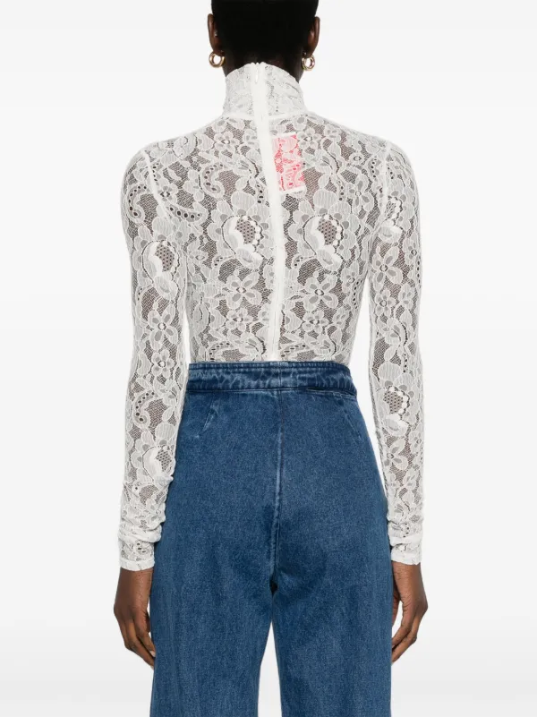 Valentino Garavani Rebrodé Lace Bodysuit | White | FARFETCH Valentino Garavani Rebrodé Lace Bodysuit | White | FARFETCH