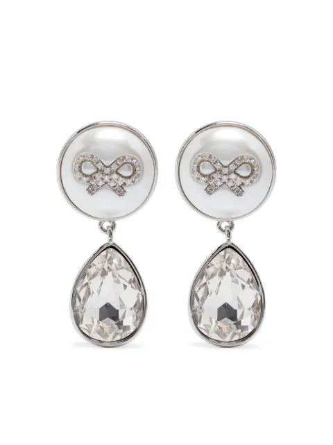 Self-Portrait aretes con detalles de cristal y moño