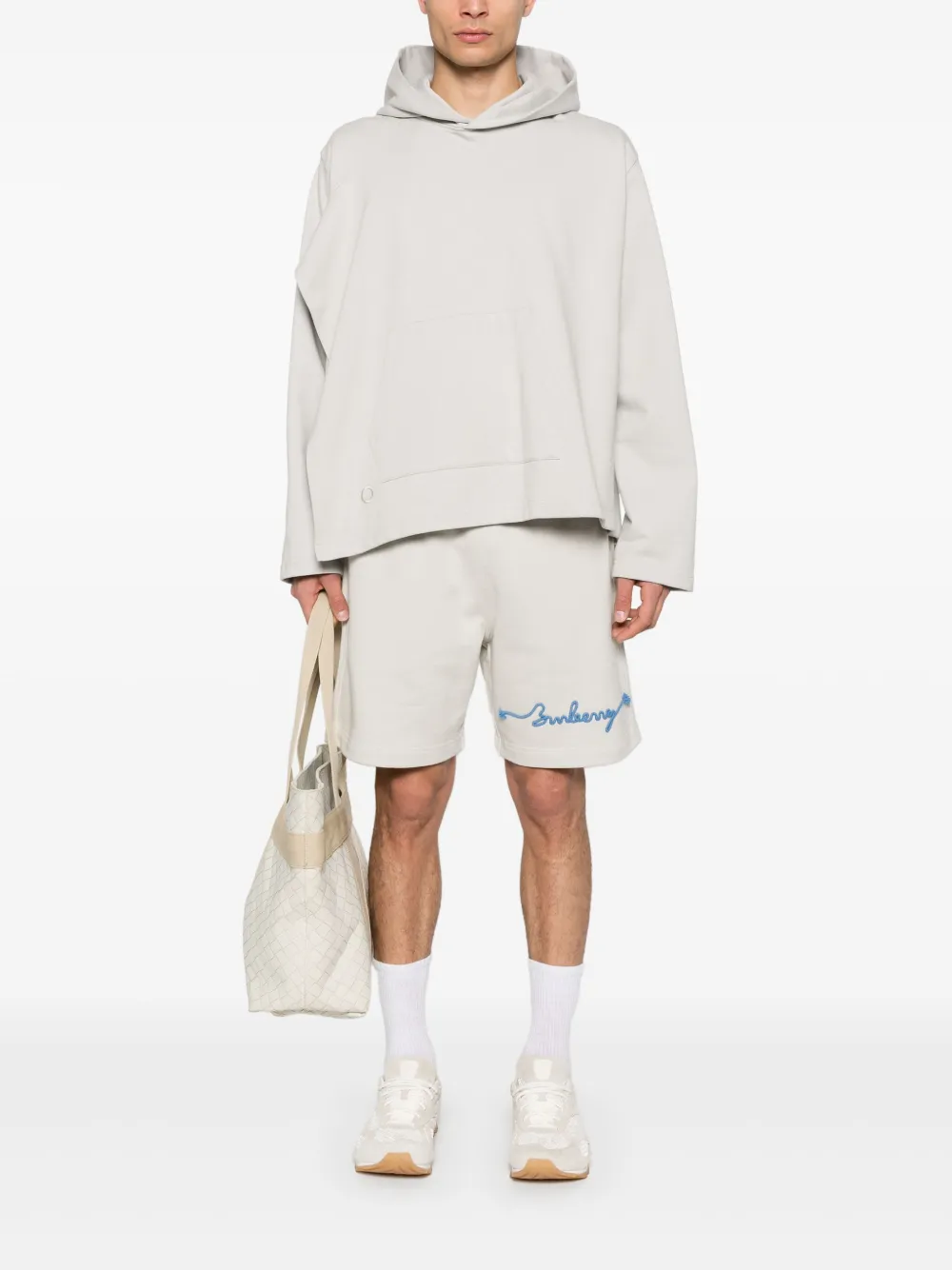 Burberry Trainingsshorts met geborduurd logo Beige