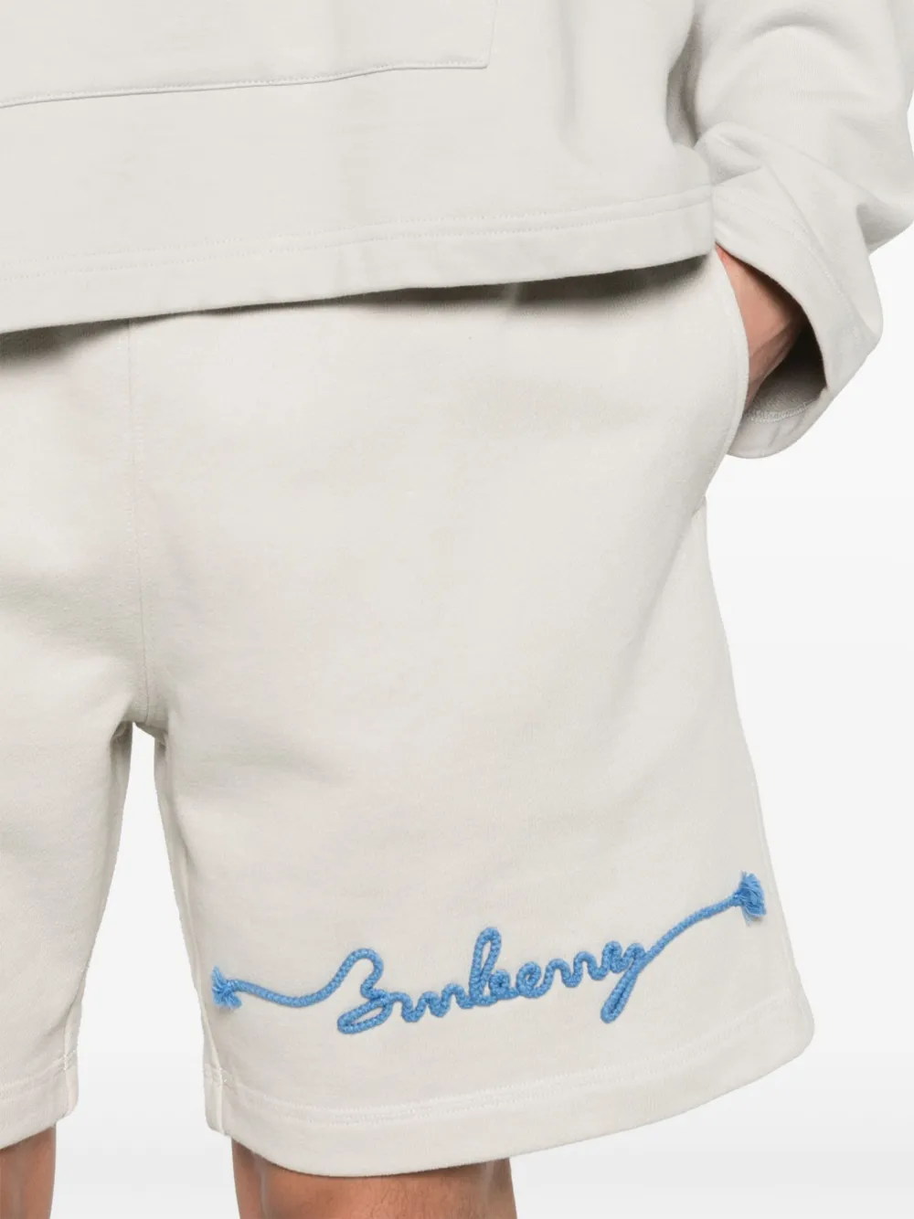 Burberry Trainingsshorts met geborduurd logo Beige