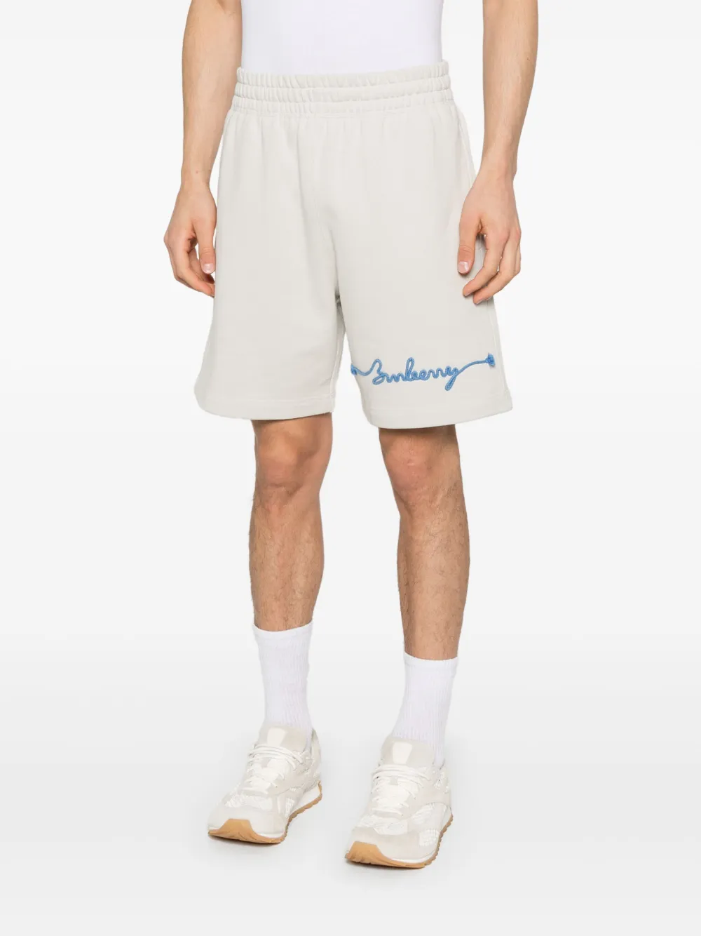 Burberry Trainingsshorts met geborduurd logo Beige