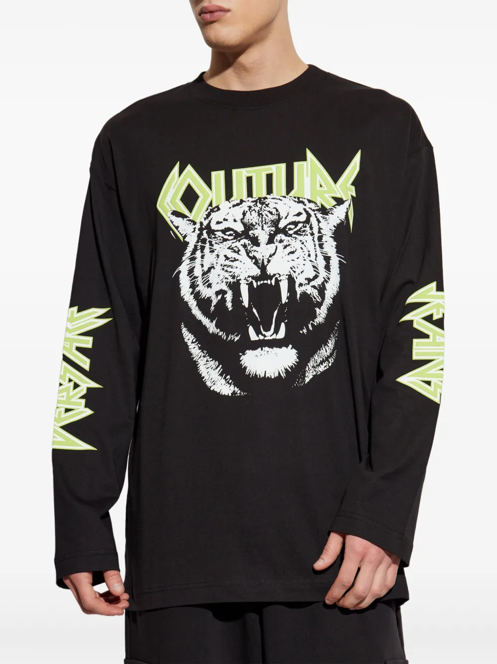 Versace Jeans Couture T-shirt met tijgerprint Zwart
