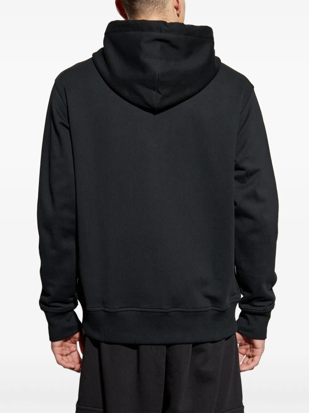 Shop Versace Jeans Couture Cotton Hoodie In Black