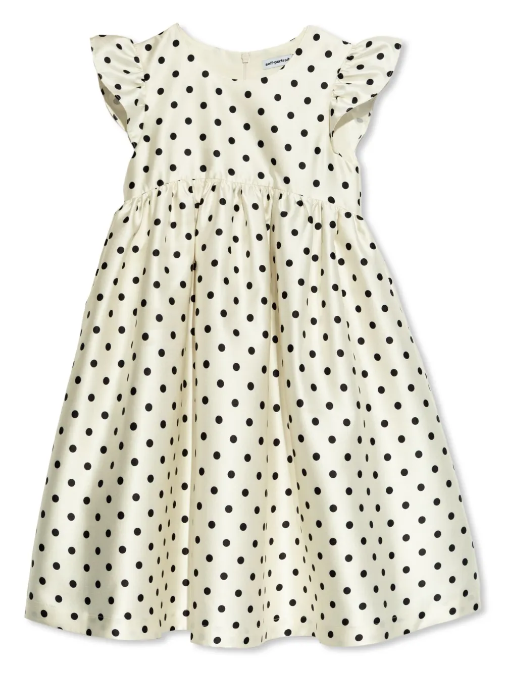 Self-Portrait Kids polka-dot printed dress | White | Image 1