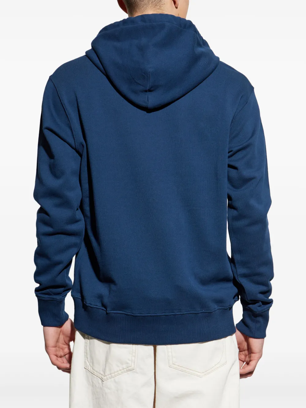 Shop Versace Jeans Couture Logo-plaque Hoodie In Blue