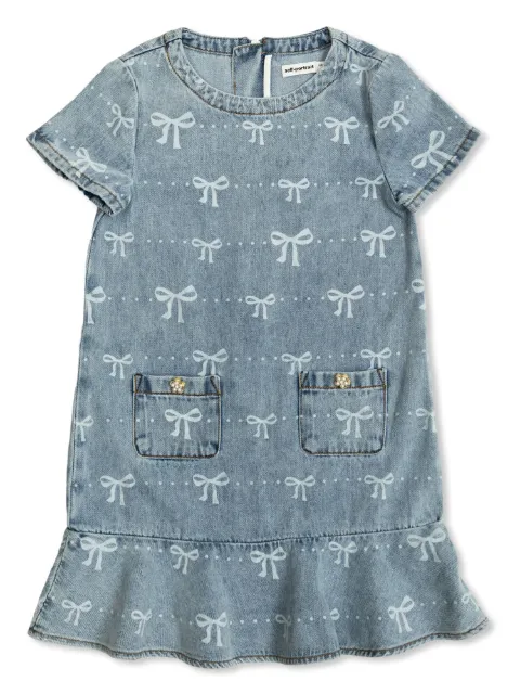 Self-Portrait Kids bow-print dress