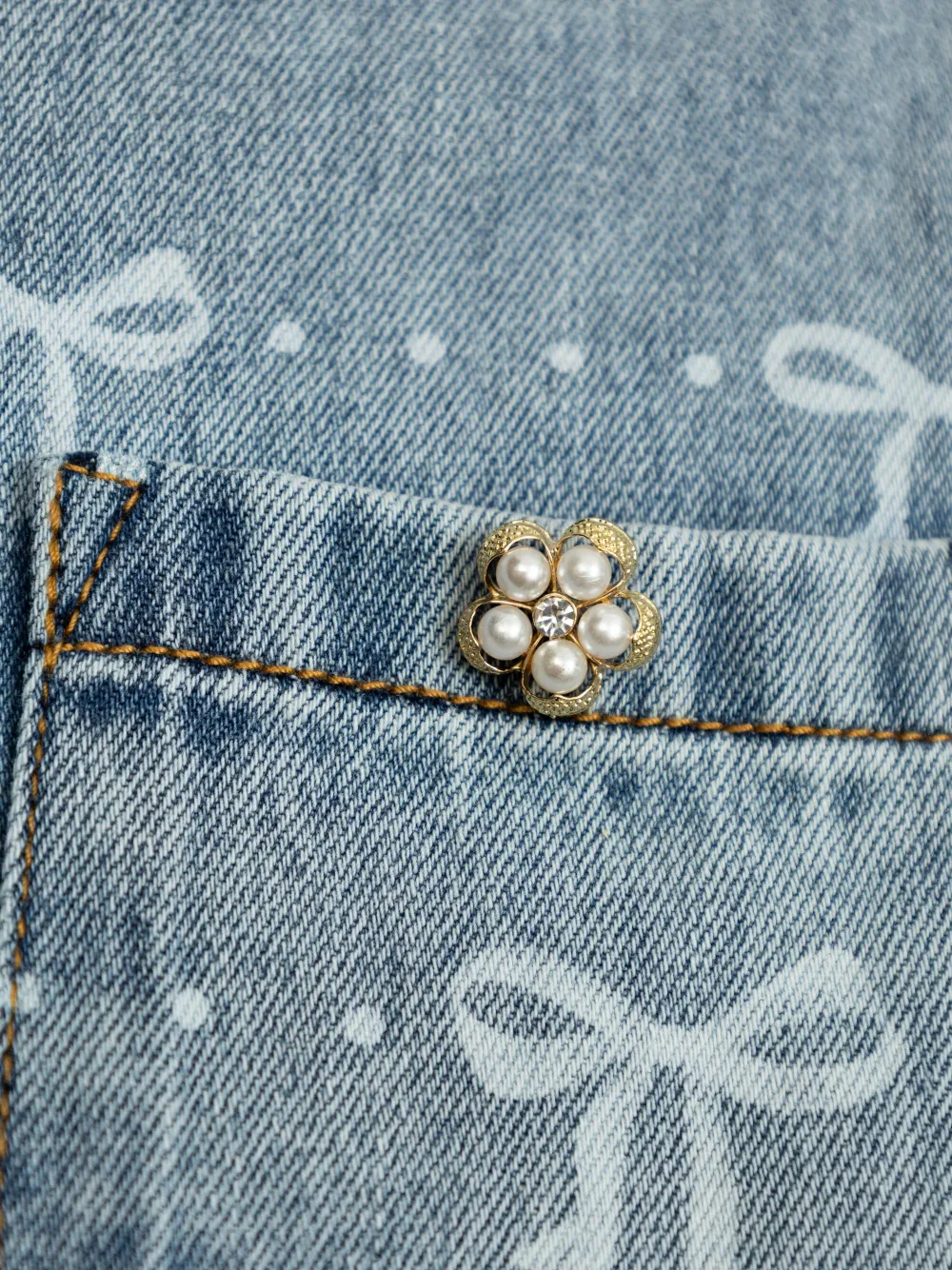 Self-Portrait Kids Jurk met strikprint Blauw