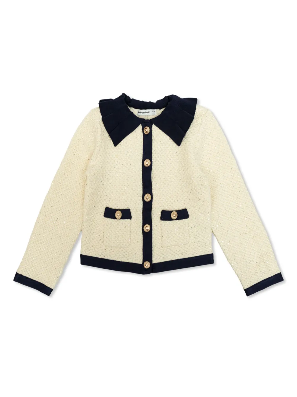 Self-Portrait Kids Tweed jack Beige