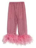 Oseree Kids feather-trim trousers - Pink