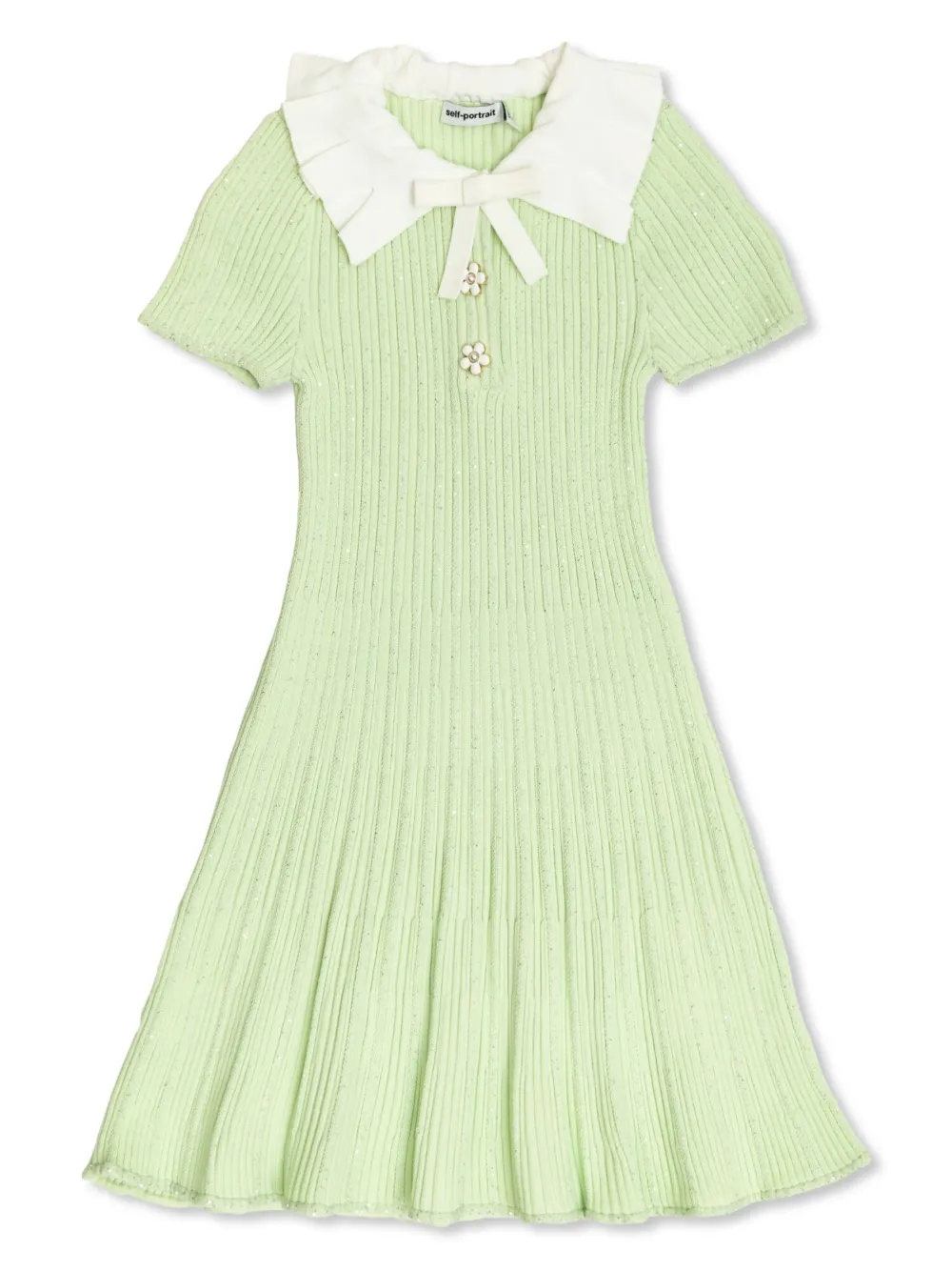 Image 1 of Self-Portrait Kids ribbed dress
