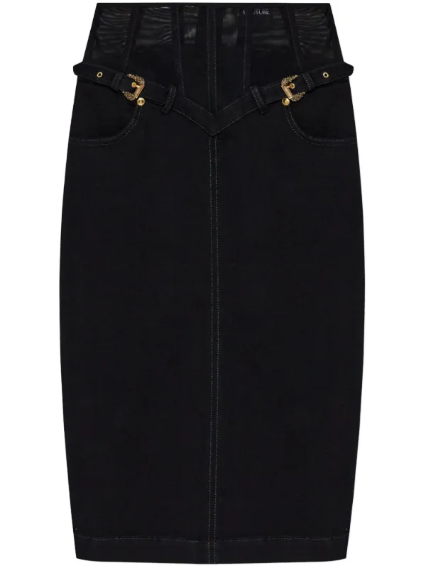 VERSACE デニム ラップ スカート バロッコ デニム ラップ スカート バロッコ ブルー | VERSACE JP