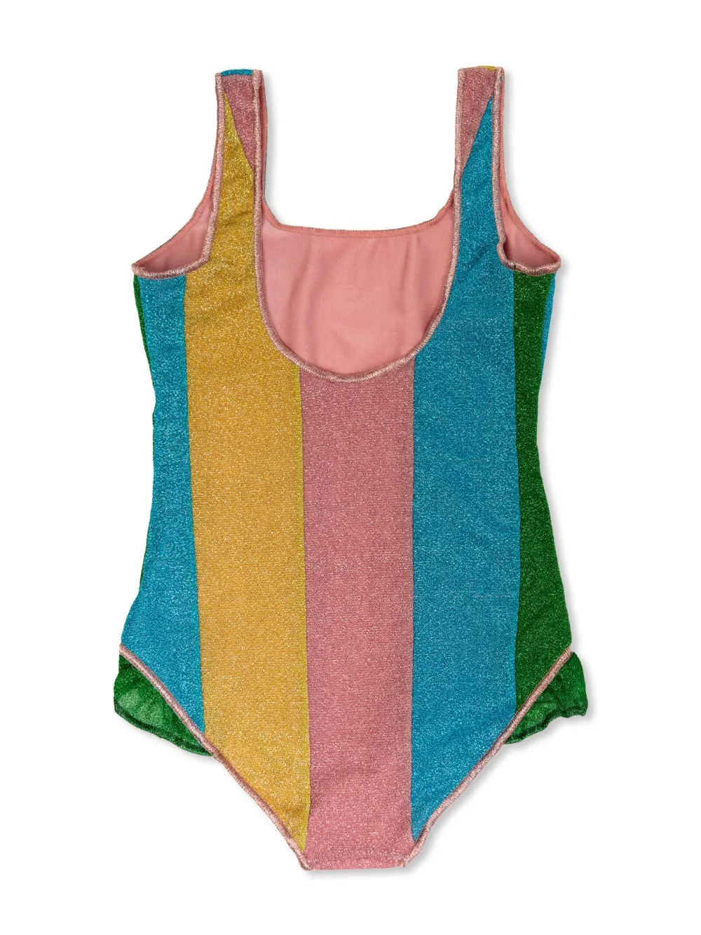 Shop Oseree Striped Swimsuit In Pink