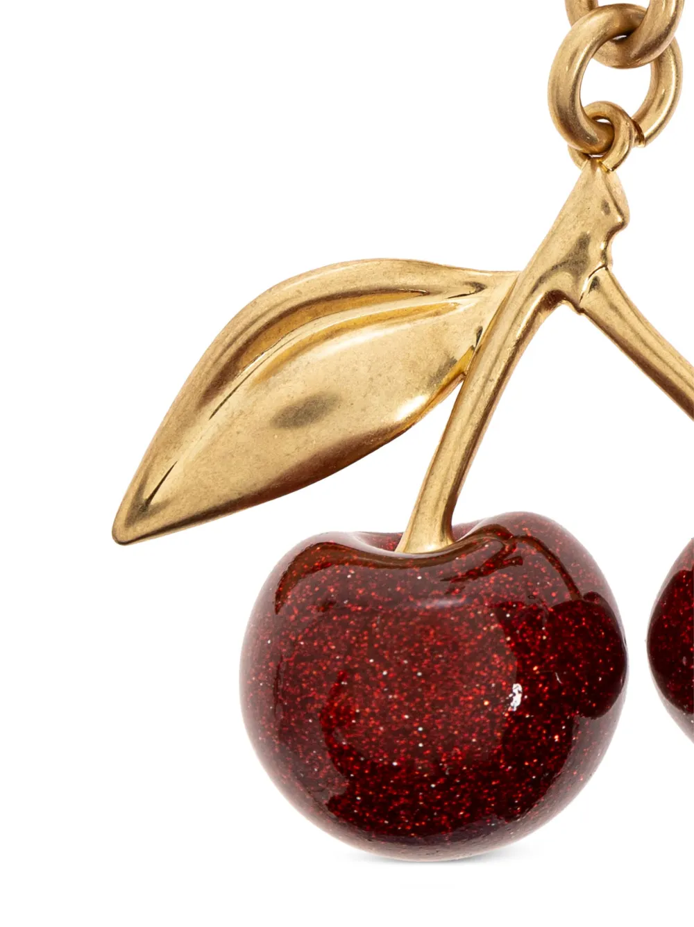 Coach Cherry-appliqué Keychain In Gold