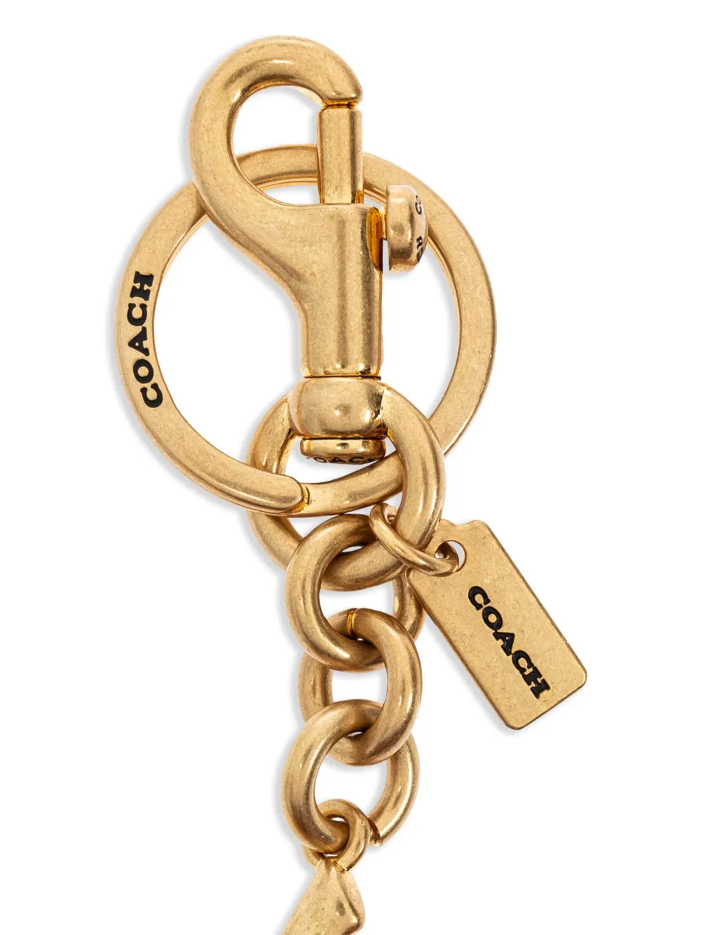 Coach Cherry-appliqué Keychain In Gold