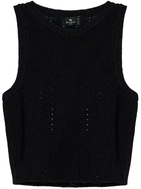 ETRO punched-detail crop top 