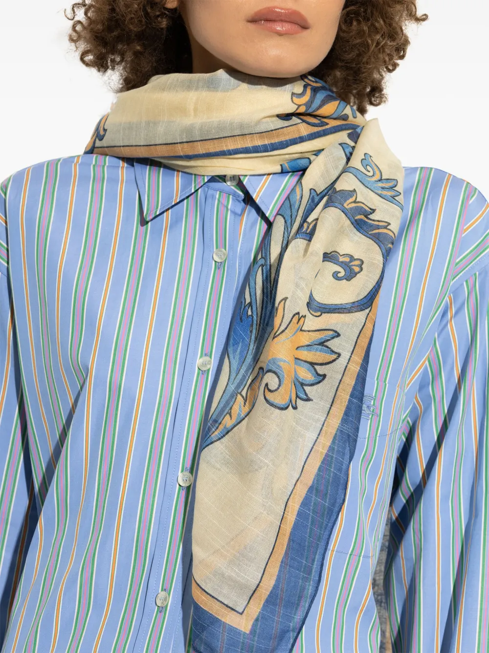ETRO Sjaal met paisley-print Blauw