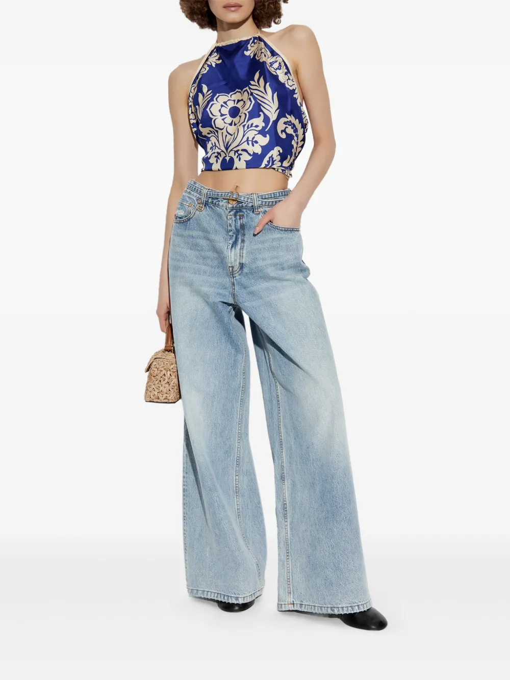 ETRO Top met bloemenprint Blauw