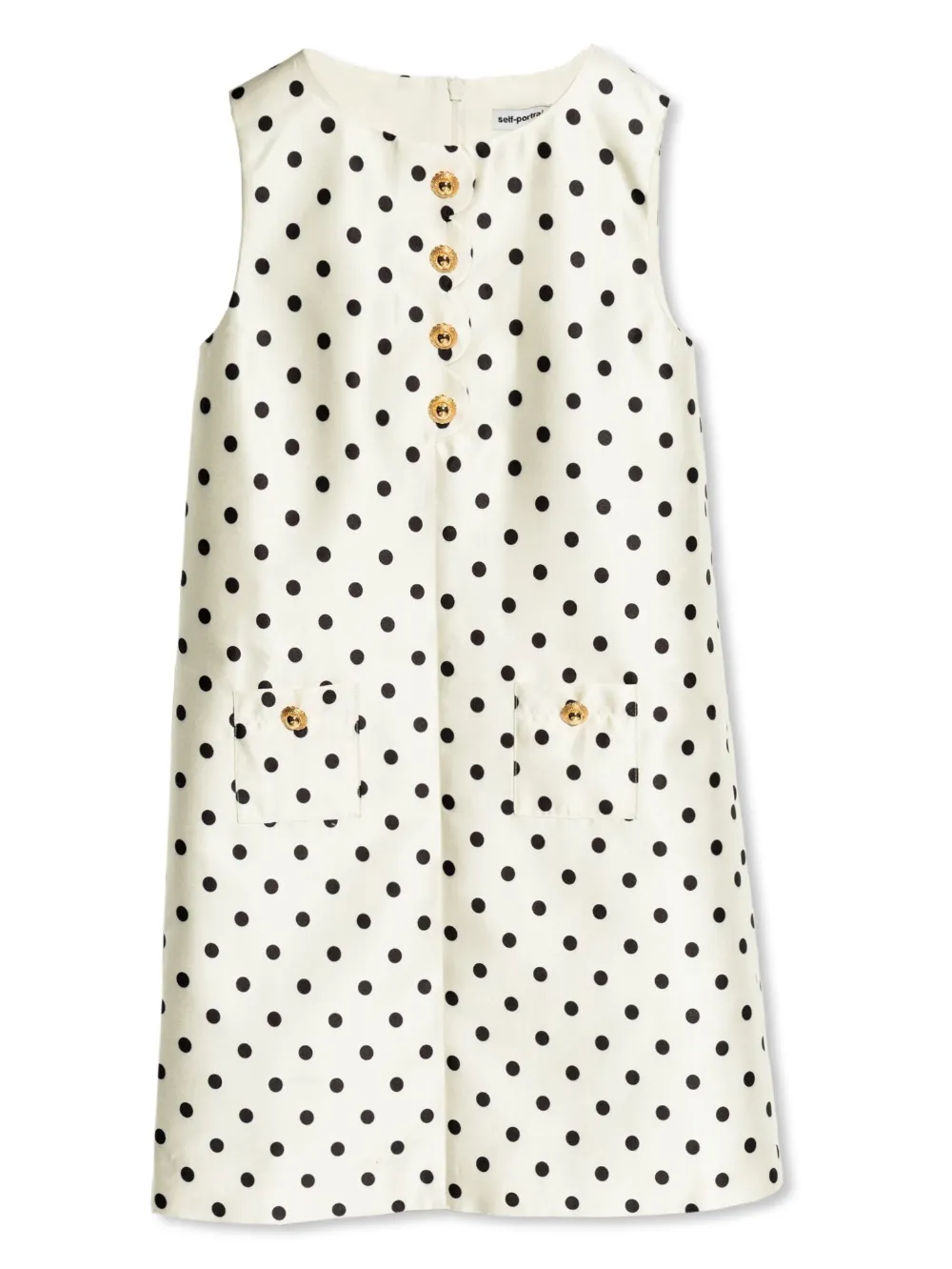 Self-Portrait Kids Jurk met stippen Beige
