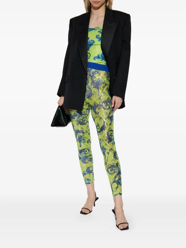 Versace Jeans Couture プリント レギンス | グリーン | FARFETCH JP