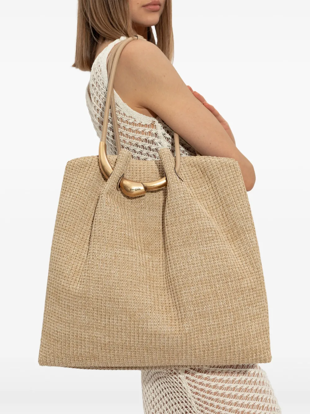 Cult Gaia Extra grote Asa shopper - Beige