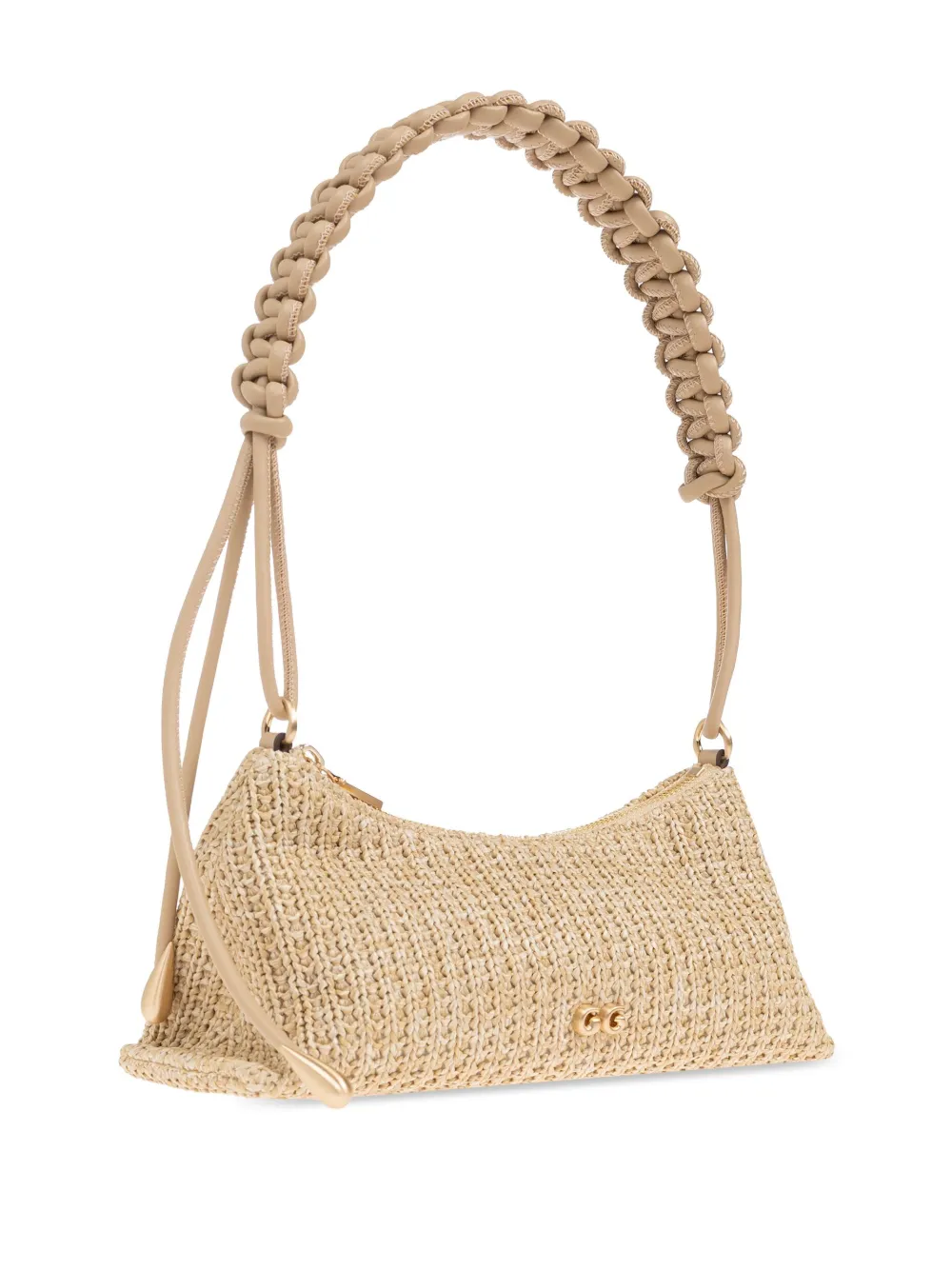 Cult Gaia Livi Wavy Shoulder Bag In Neutrals