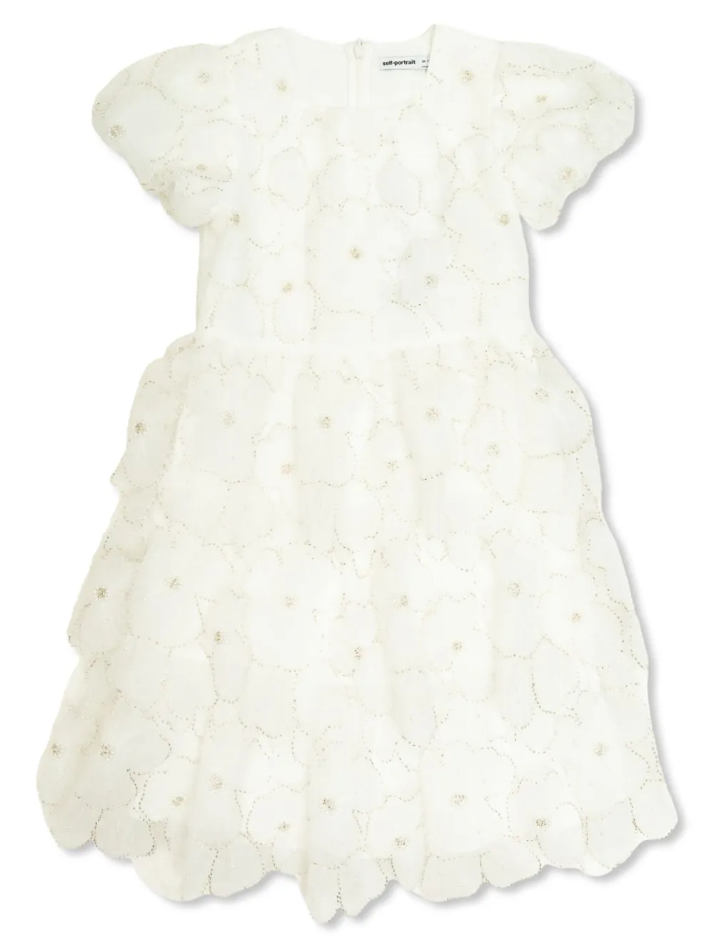 Self-Portrait Kids emboridered dress | White | Image 1