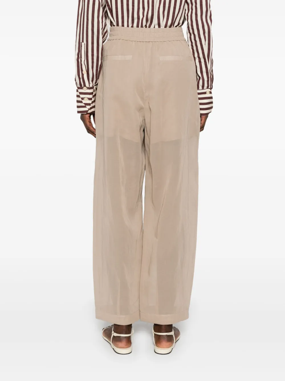 Brunello Cucinelli Semi-doorzichtige plooibroek Bruin