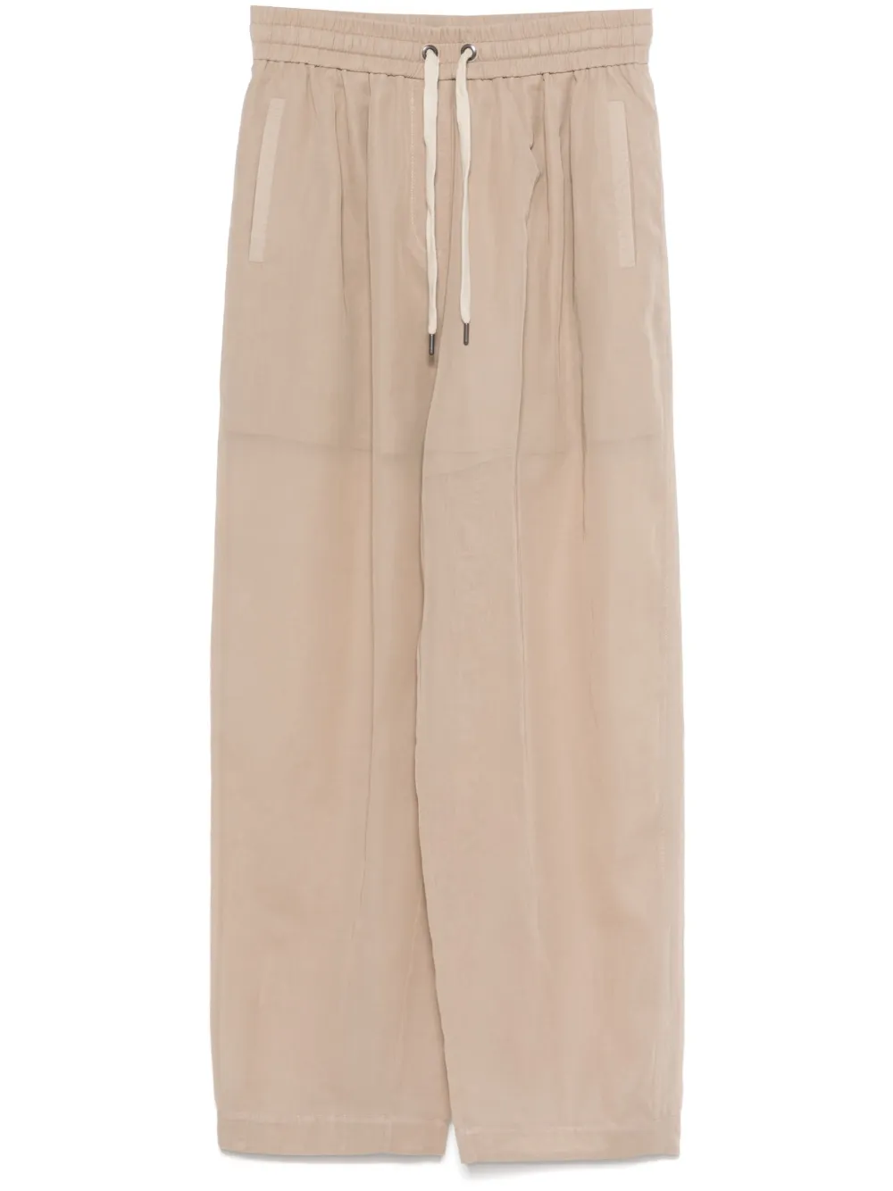 Brunello Cucinelli Semi-doorzichtige plooibroek Bruin