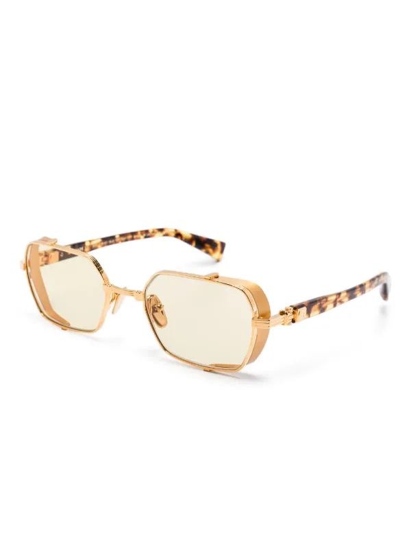 Balmain Eyewear Brigade III Sunglasses | Gold | FARFETCH display picture 1