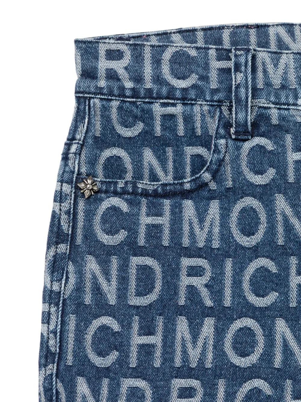 John Richmond Junior Shorts met logo jacquard Blauw