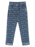 John Richmond Junior logo-jacquard jeans - Blue