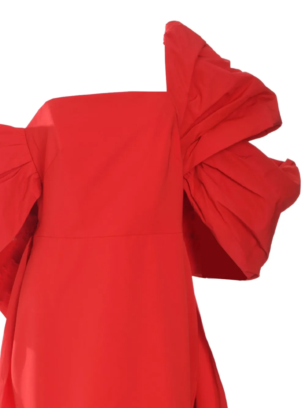 MARCHESA NOTTE DRAPED TAFFETA DRESS