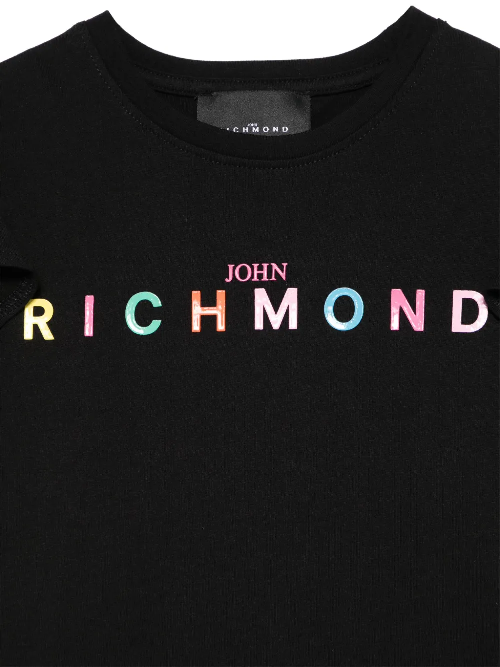 Shop John Richmond Junior Rubberised-logo Dress In Black