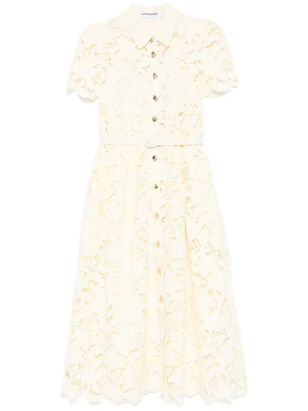 SELF-PORTRAIT レース マキシドレス Self-Portrait レースカラーマキシドレス | イエロー | FARFETCH JP