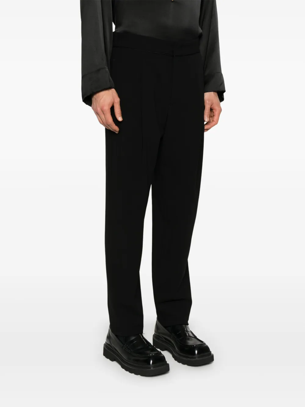 Giorgio Armani Broek van scheerwol Zwart