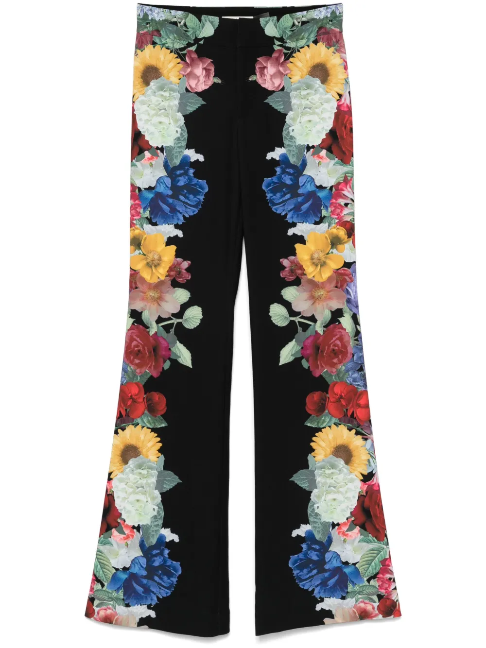 floral-print trousers