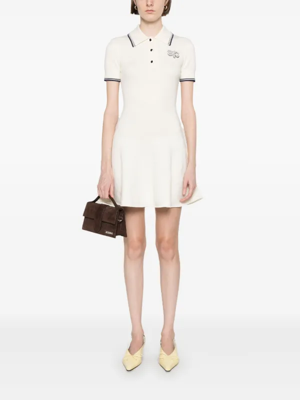 ★関税込み★【SELF PORTRAIT】ウールブレンド ニットミニドレス Self-Portrait Knitted Mini Dress | Neutrals | FARFETCH