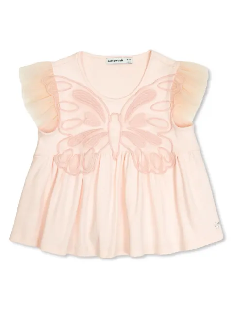 Self-Portrait Kids butterfly-embroidered dress