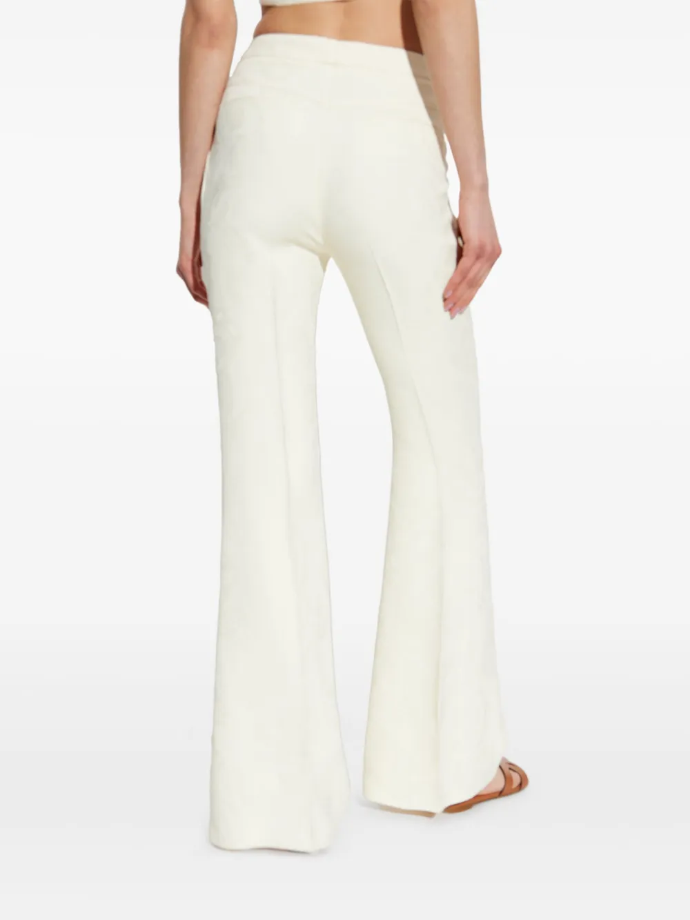 Shop Etro Flared Trousers In Weiss