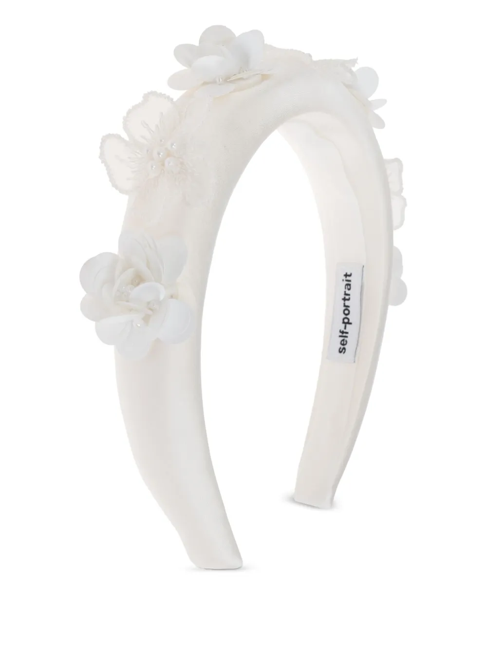 Self-Portrait Kids Tiara com aplicação floral | Branco | Image 1