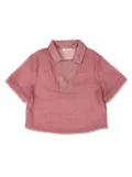 Oseree Kids lurex polo shirt - Pink