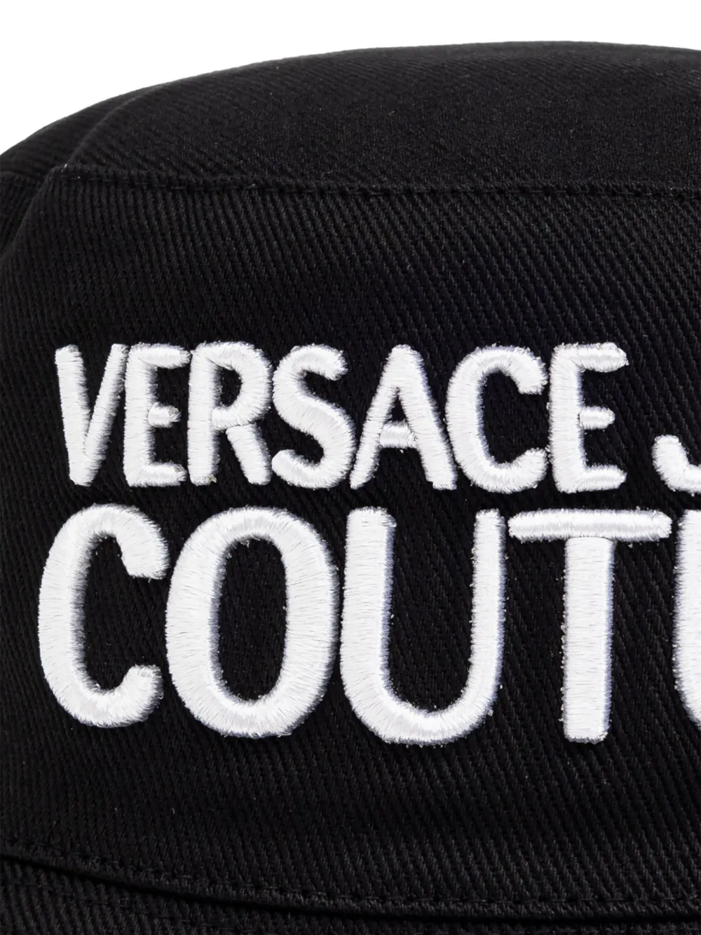Versace Jeans Couture Vissershoed met geborduurd logo Zwart