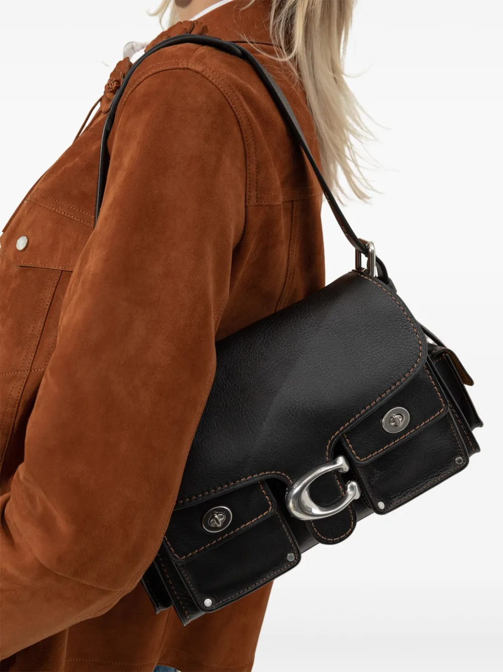 Coach Cargo Tabby Soft schoudertas met draaislot - Zwart