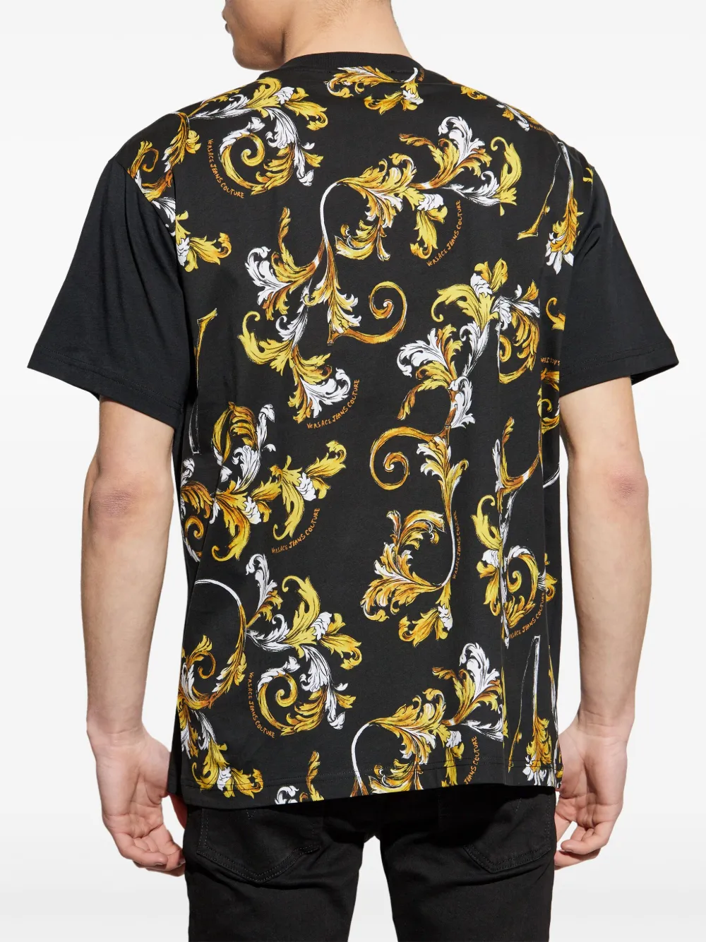 Shop Versace Jeans Couture Chromo Couture T-shirt In Black