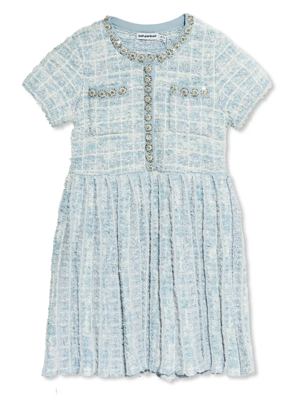 Self-Portrait Kids Tweed jurk Blauw