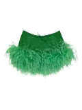 Oseree Kids feather-trim glitter-detail skirt - Green