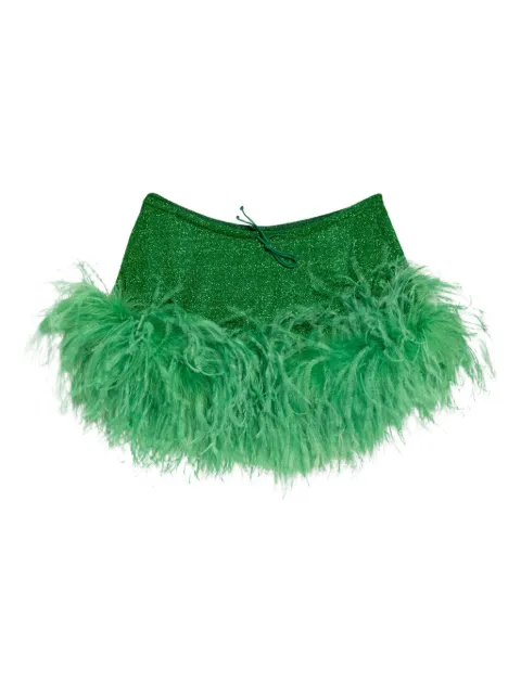Oseree Kids falda con ribete de plumas y glitter